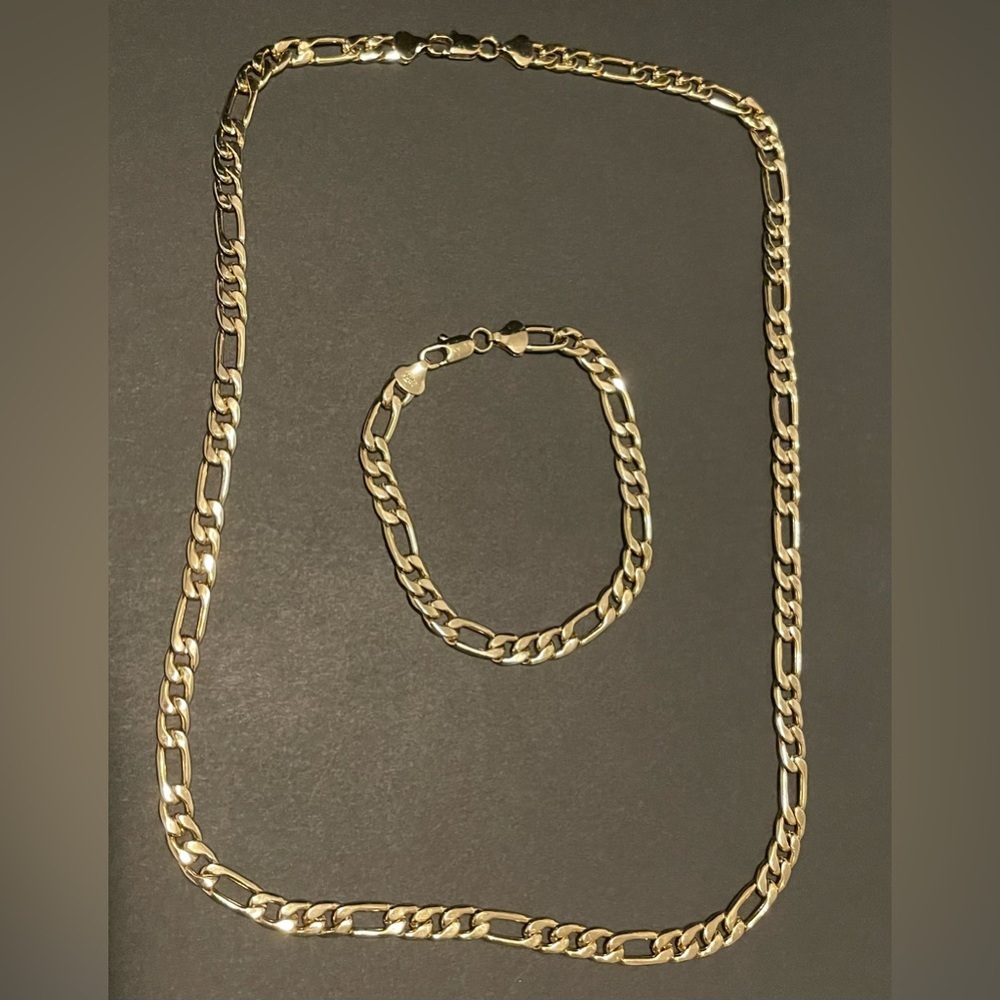 14k gold plated chain and bracelet
